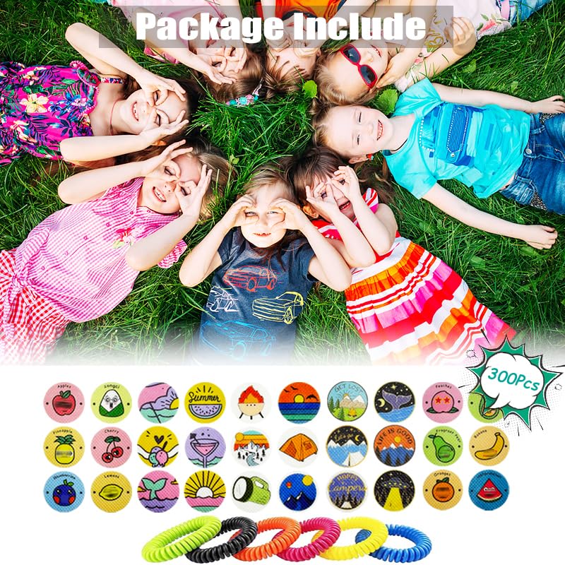 mosquito repellent stickers 300 pack for kids amp adults outdoorindoor natural plant-based 6 mosquito bracelets included