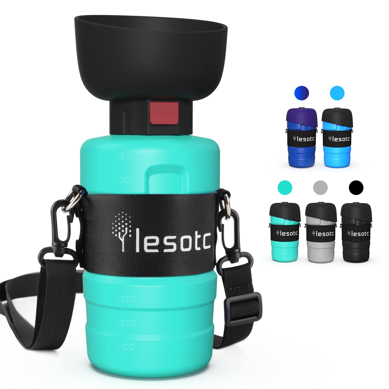 lesotc 2022 Upgraded Pet Water Bottle for Dogs,Dog Water Bottle Foldable,Leak Proof Dog Travel Water Bottle,Dog Water Dispenser,Lightweight & Convenient for Outdoor Walking,Hiking,Travel,BPA Free