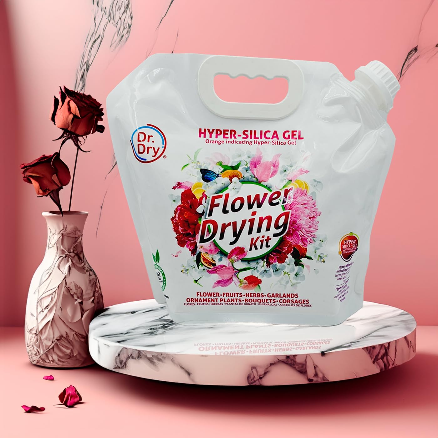Silica Gel Secado de Flores y Frutos (Hyper Silica) 2.2 kg - Dr. Dry Flower Drying Kit
