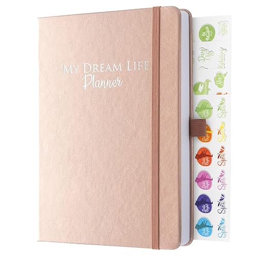 Daily, Weekly &amp; Monthly Life Planner Perfect for 2024 to Help You Achieve Your Goals and Increase your Productivity, A5 Hardcover Undated 6 months Diary with Stickers &amp; Gift Box