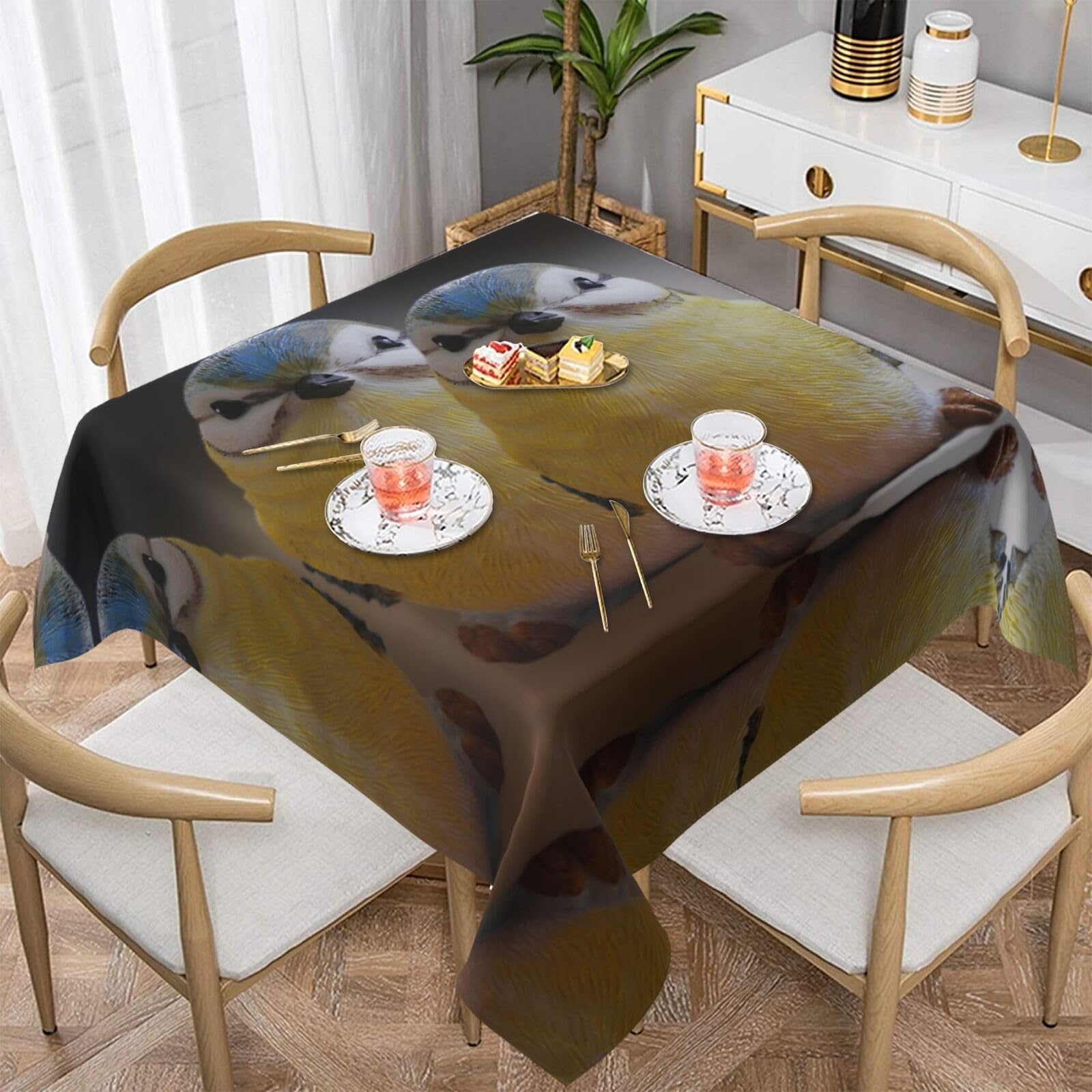 Nappe carrée oiseau étanche pour pique-nique et repas de jardin en extérieur