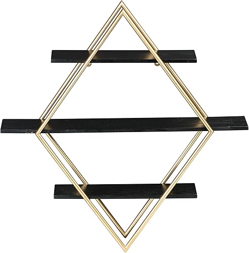 Miniatura 4 de Main + Mesa Estante de pared de madera y diamantes dorados