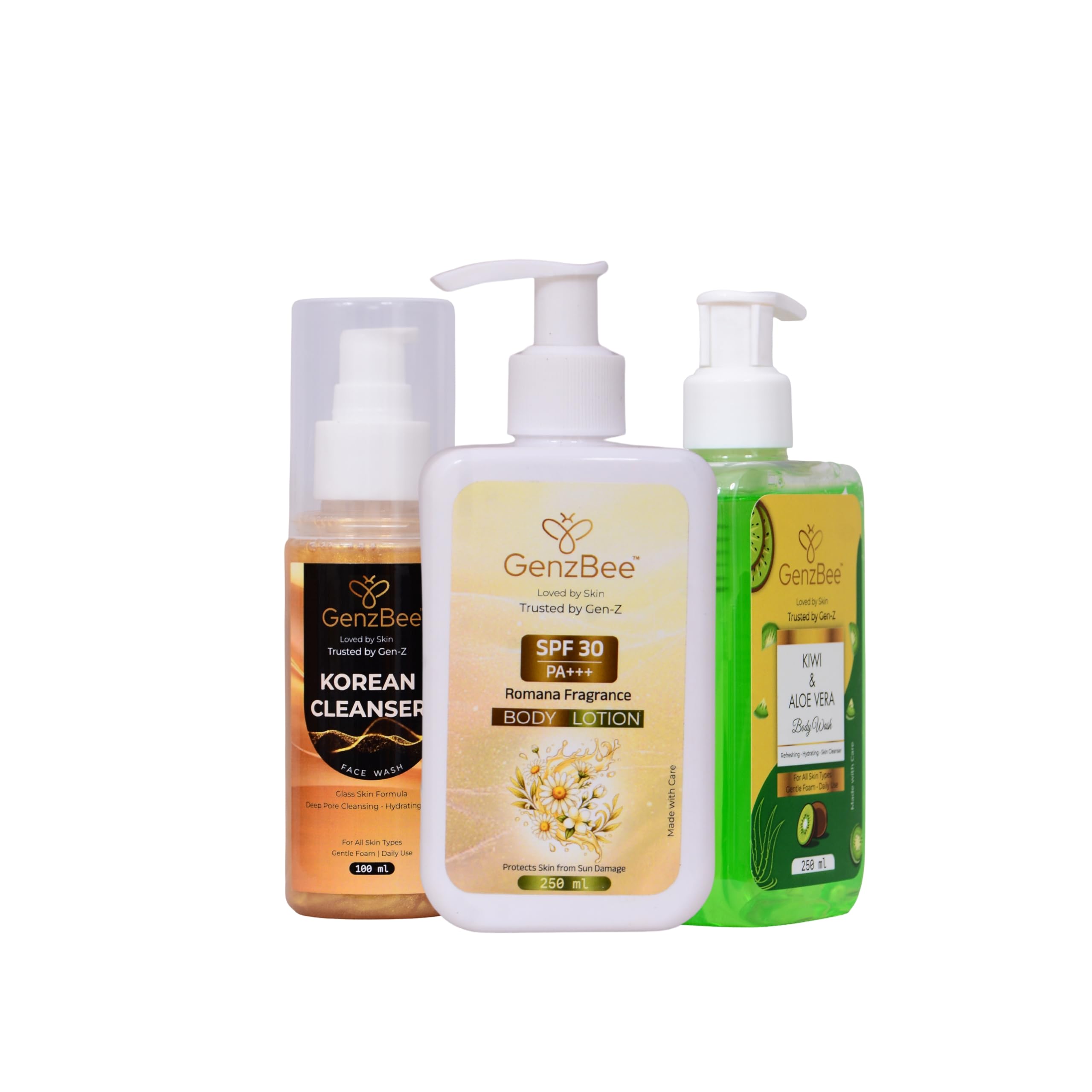 Body Skincare Combo Set – Body Wash, Moisturising Body Lotion & Gentle Skin Cleanser with Aloe Vera, Neem, Almond Oil & Honey, Deep Hydration & Natural Care for All Skin Types-image-41