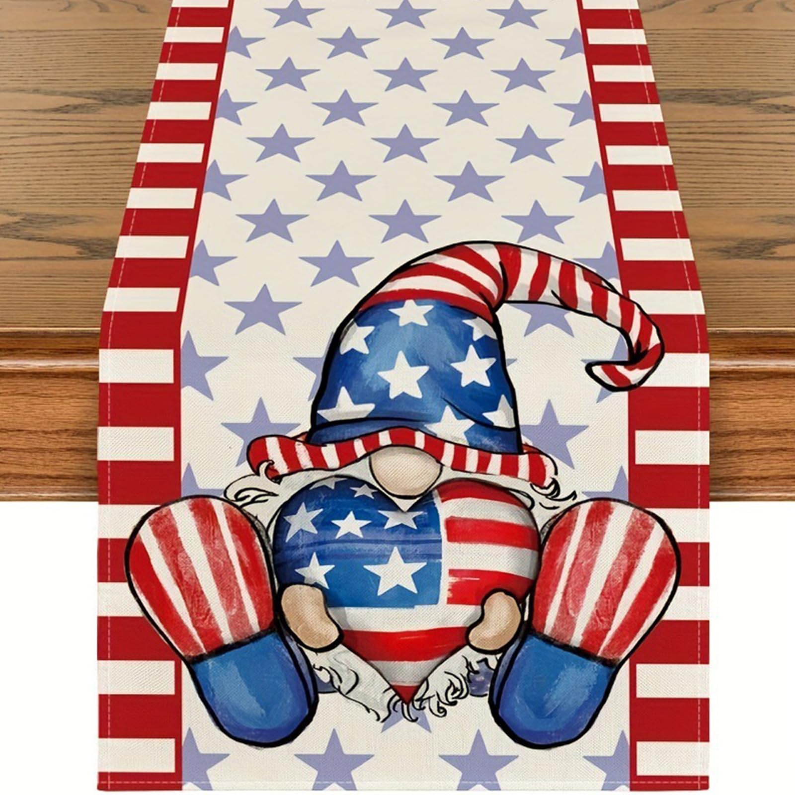 Msioytog Type D Pentagrams Table Runner Patriotics Star Independence Day Memorials Tablecloth Kitchen Dining Coffee Home Parties Tablecloth