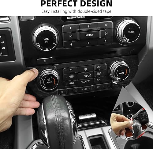 Miniatura 5 de RAZPOY para F150 Kit de moldura interior, 11 PIEZAS de tablero de consola central y moldura del volante y cubierta del panel de navegación