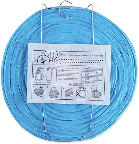 Miniatura 4 de Super Z Outlet Faroles de papel colgantes chinos y japoneses coloridos de 8 pulgadas, marco de metal para lámparas del hogar, fiestas, decoración de