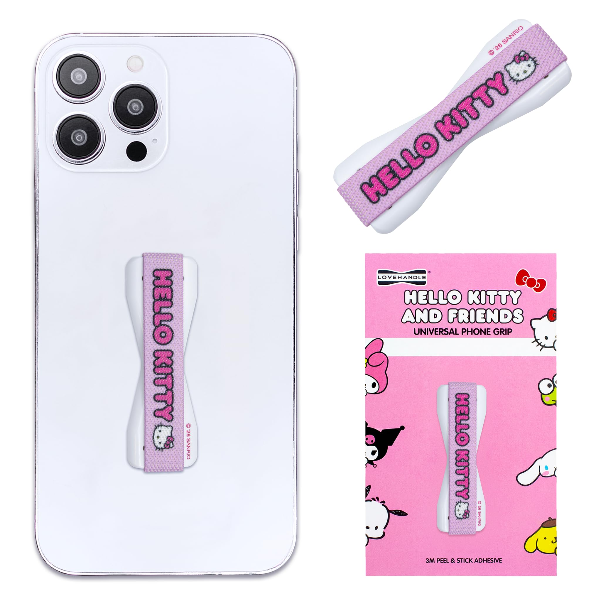 LOVEHANDLE Universal Phone Grip - Hello Kitty Logo