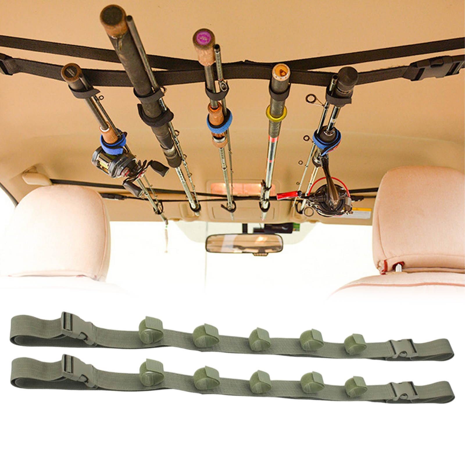 Adjustable Car Fishing Rod Holder 2 Pack for Bentley Bentayga SUV 2016-2025 Fishing Pole Rack for Car Roof Space Saving No Drilling 