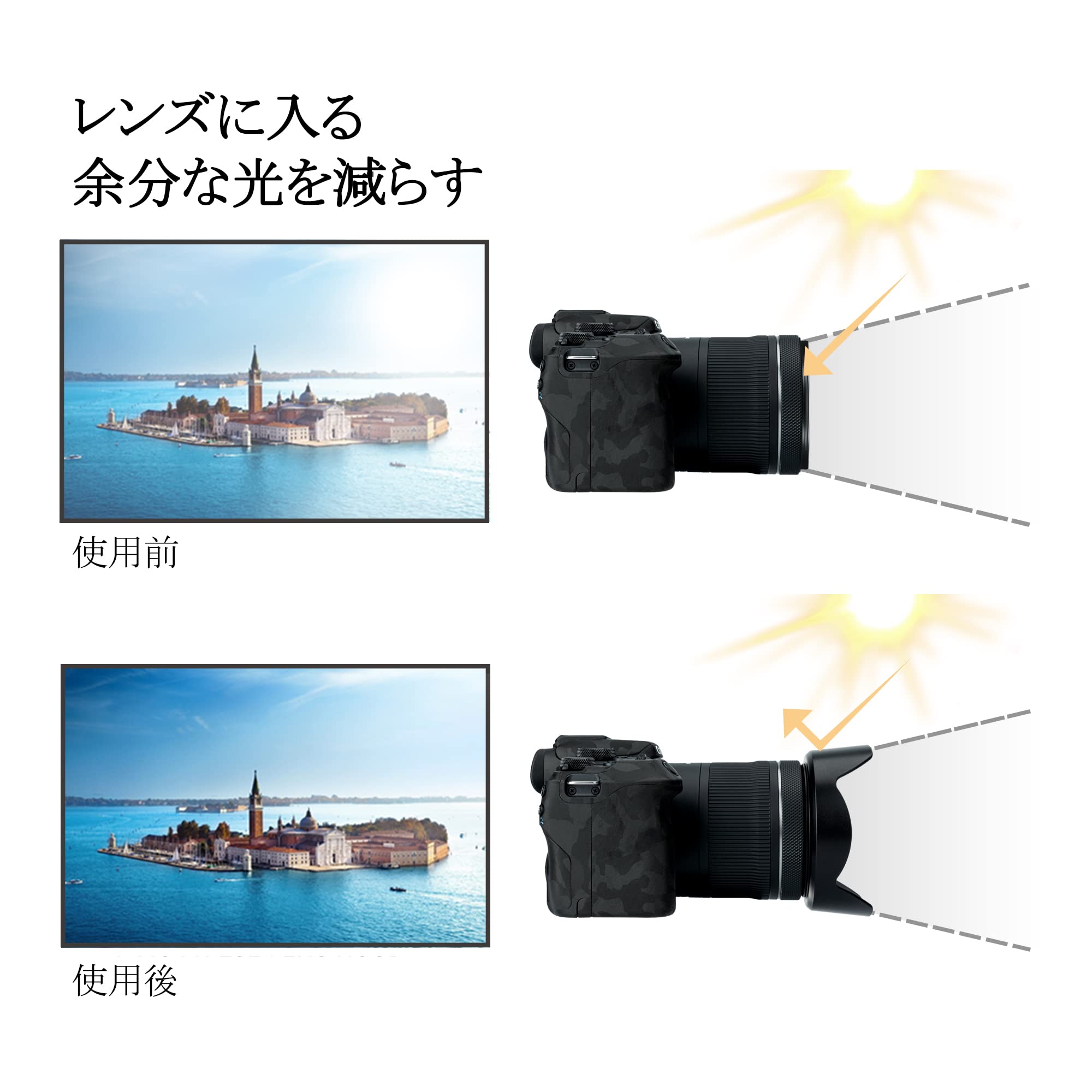 Amazon | JJC EW-73E 可逆式 レンズフード + 67mm UVフィルター セット