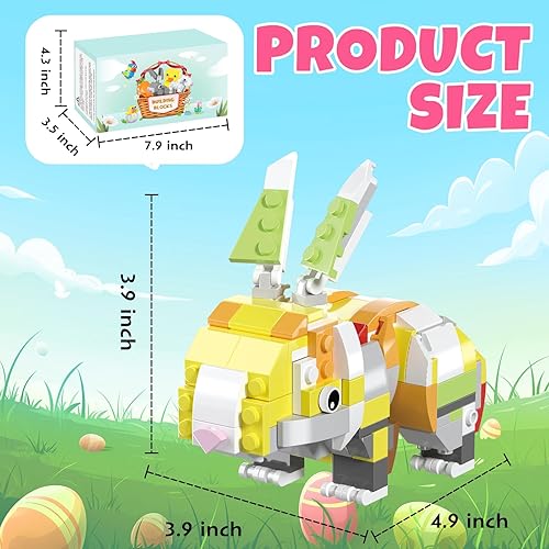 Miniatura 2 de URMOMENT Juegos de bloques de construcción de Pascua 12 en 1, conejitos, zanahorias y otros elementos de Pascua, bloques de construcción, juguetes