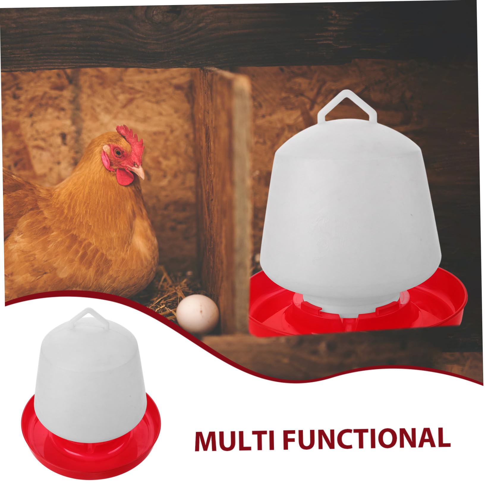Mangiatoia per Galline Resistente alla Pressione e Protezione Solare in Plastica Bianca Design Creativo Forme a Vasca Adatta per Uso Esterno