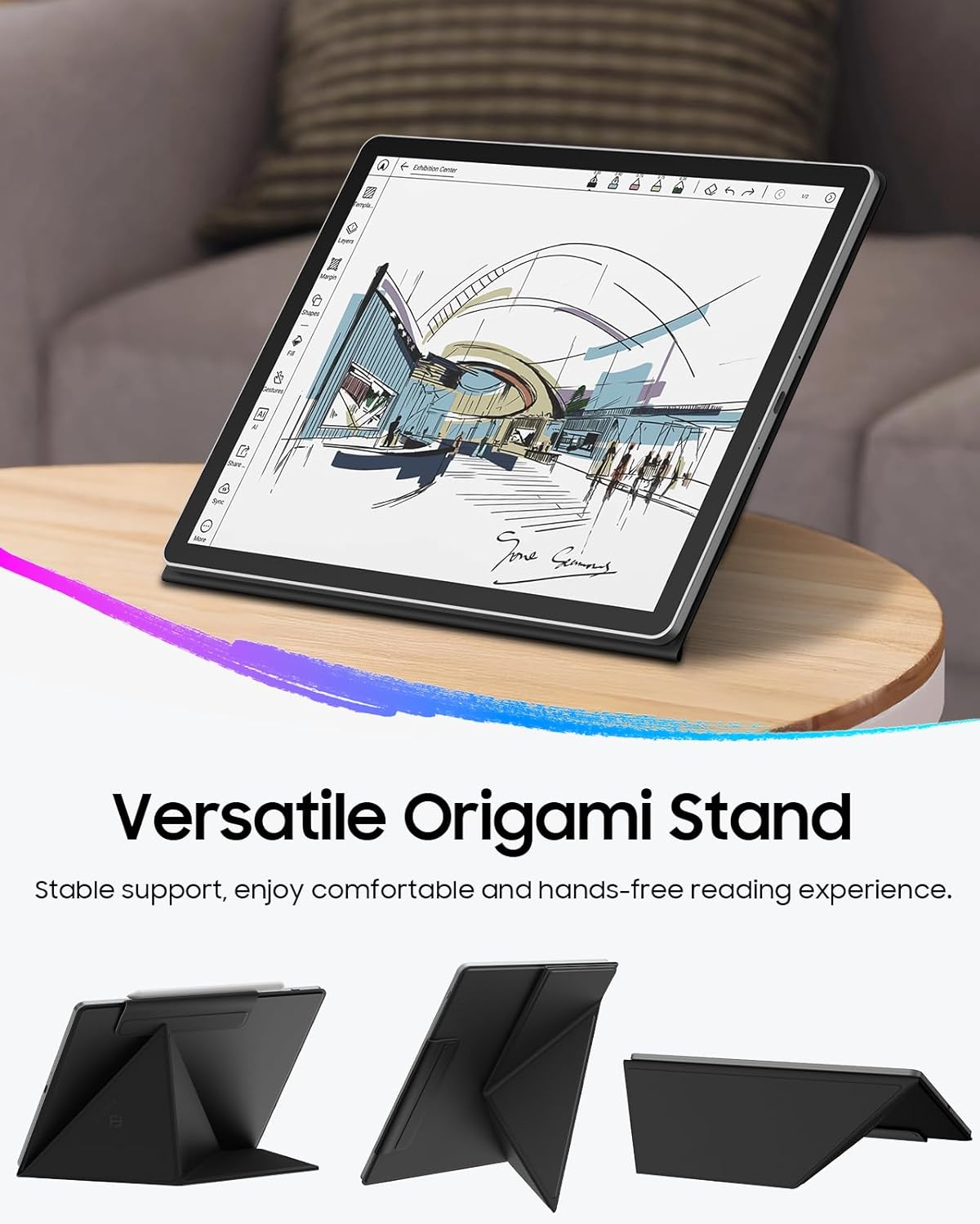 Fintie Origami Case for 11" Kindle Scribe 2025 (3rd Gen) and Kindle Scribe Colorsoft 2025 (1st Gen), Slim Lightweight Multi-Viewing Angles Stand Detachable Magnetic Cover with Pen Buckle, Black