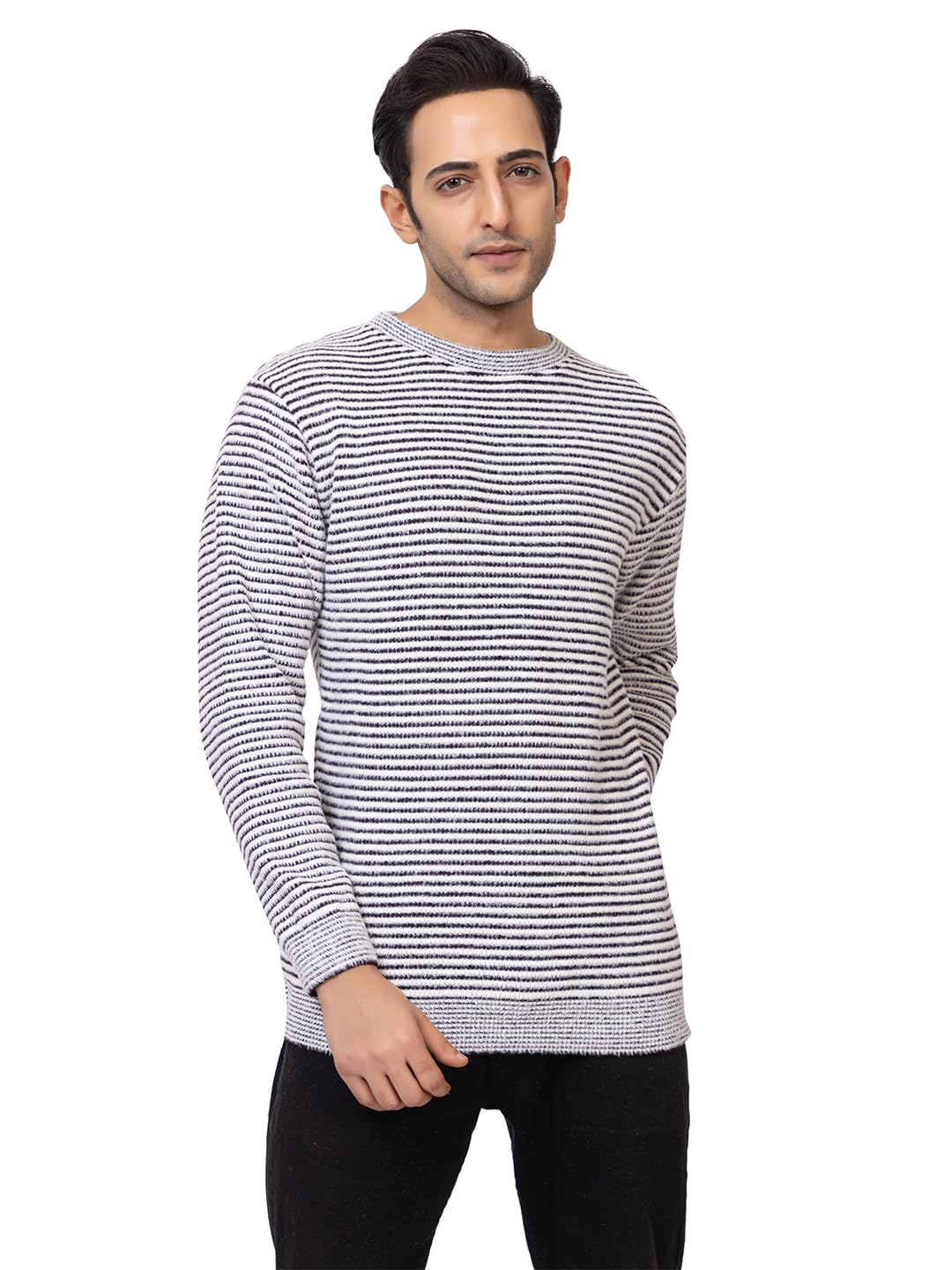 lo g lo Winter Casual Wear Self Design Full Sleeve Polyester Round Neck Sweater for Mens (951)-picture-39