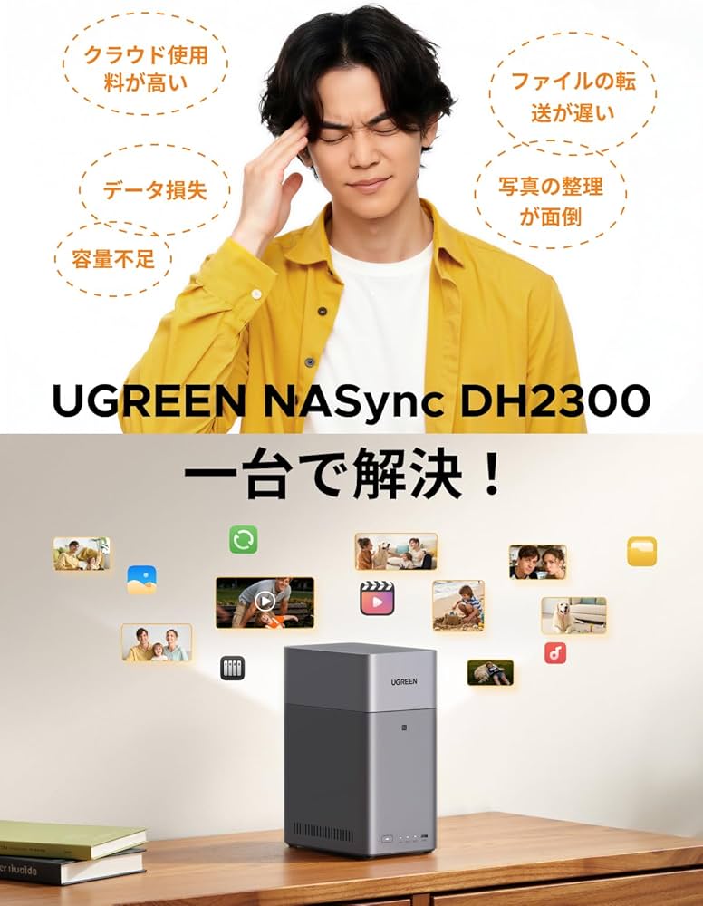 Amazon.co.jp: UGREEN NASync DH2300 2ベイ デスクトップNAS NFC Amazon.co.jp: UGREEN NASync DH2300 2ベイ デスクトップNAS NFC
