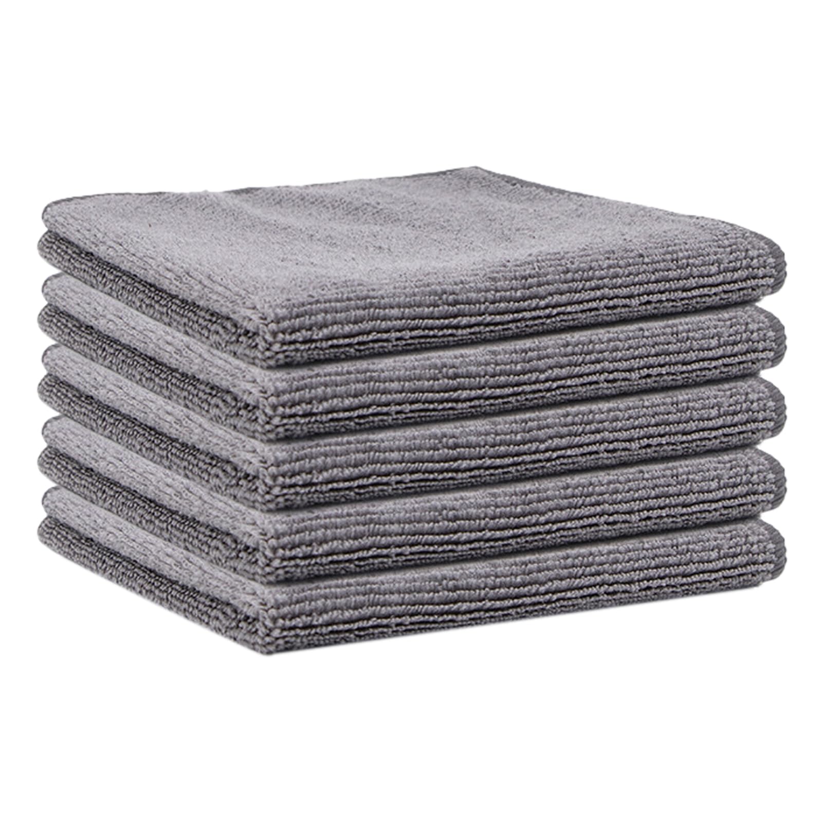 Qinlenyan Cleaning Rags Durable Microfiber Clothes 5pcs 30x30cm Large Microfiber Cleaning Clothes Highly Absorbent Reusable Kitchen Towels Set Grey 30 * 30cm