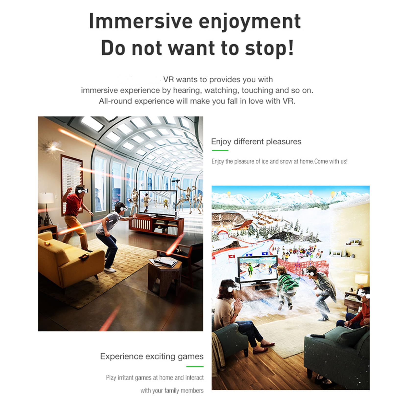 Casque VR pour iPhone et Android, Lunettes de réalité virtuelle 3D avec éclairage Bleu pour Jeux VR, Films et vidéos, Compatible avec des téléphones de 4,7 à 7,0 Pouces (with Headphones)