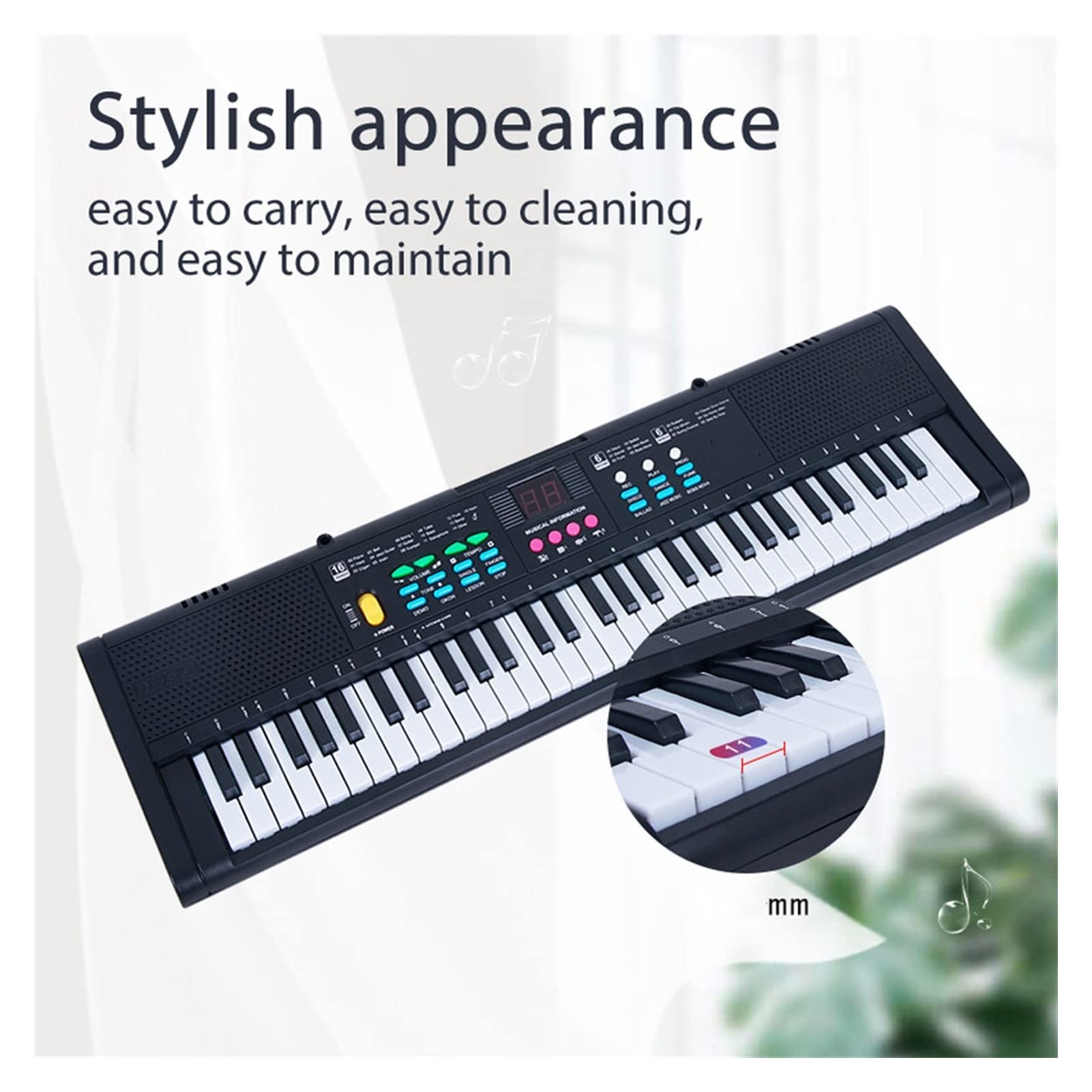 Tastiera Musicale 61 Chiavi Musica Digitale Tastiera Elettronica Piano Elettrico Multifunzionale per Studente di Pianoforte