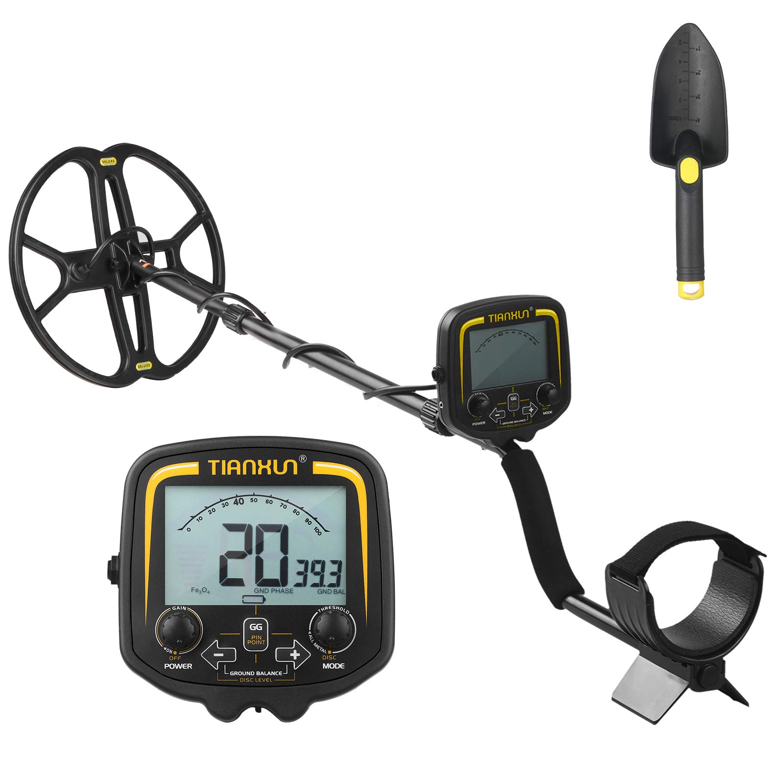 3.7-inch LCD Metal Detector High Sensitive Outdoor Underground Metal Treasure Hunter Gold Prospector Gold Nugget Seeking Device with 12-inch Waterproof DD Search Coil DISC & All Metal Mode