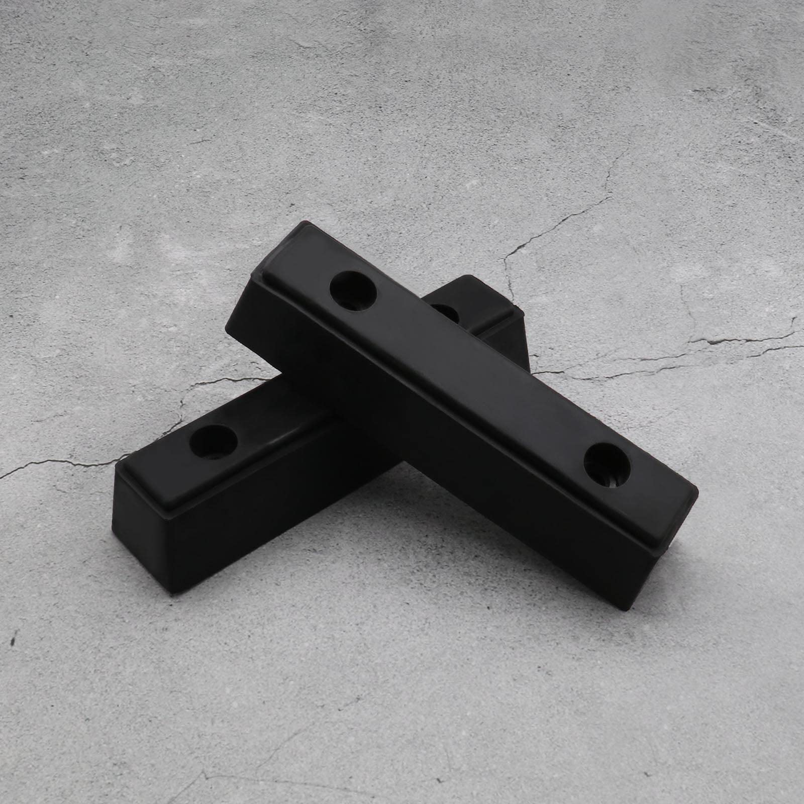 ECSiNG 2PCS gomma urto Stop Buffer paraurti anti-collisione blocco per camion rimorchio camper porta pesante acciaio porta veicolo 210x50x50x50mm nero
