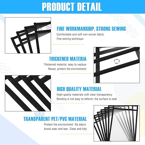Miniatura 5 de Outus 100 soportes para boletos de trabajo, bolsillos de borrado en seco a granel para fundas de plástico reutilizables de 5 x 8 pulgadas, bolsillo
