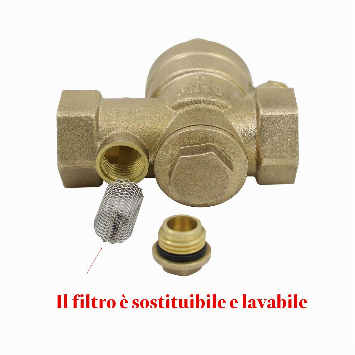 Valvola riduzione pressione acqua con filtro sostituibile - femmina 1/2 3/4 1 1-1/4 1-1/2 2 pollice - regolatore di pressione acqua con manometro (DN20-3/4 pollice)
