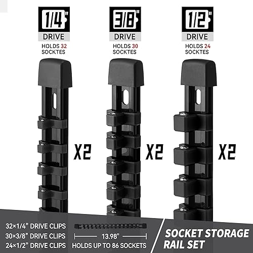 Miniatura 2 de Organizador de enchufes Herramientas ABS  Soporte de enchufe negro, kit de 6 soportes de enchufe de alta calidad de 14 pulgadas x 32 clips, 38