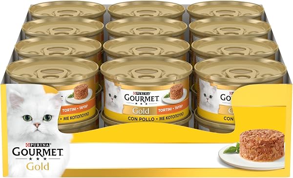 GOURMET Gold Wet Food for Adult Cats Pie with Chicken 24 Cans of 85 g - 1