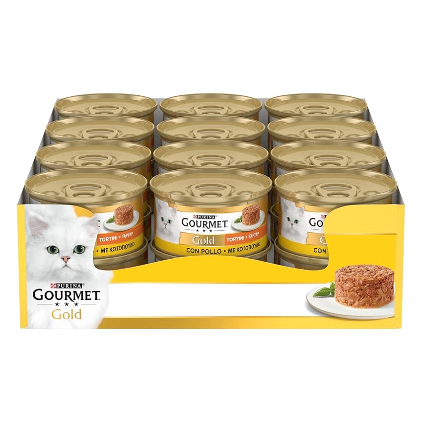 GOURMET Gold Cibo Umido per Gatti Adulti Tortino con Pollo 24 Lattine da 85g