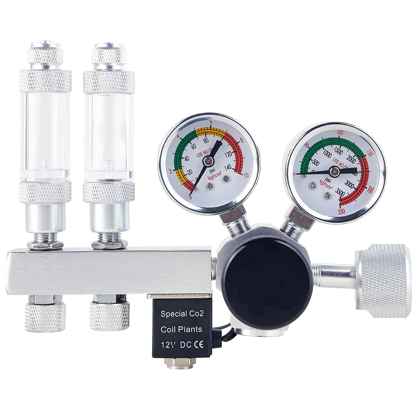 Buy ZRDR CO2 Regulator Aquarium 12V DC CO2 Solenoid Pressure Adjustable