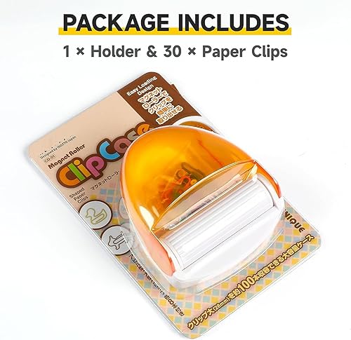 Miniatura 5 de BITOSEE Soporte magnético para clips de papel para escritorio (naranja, soporte para clips)