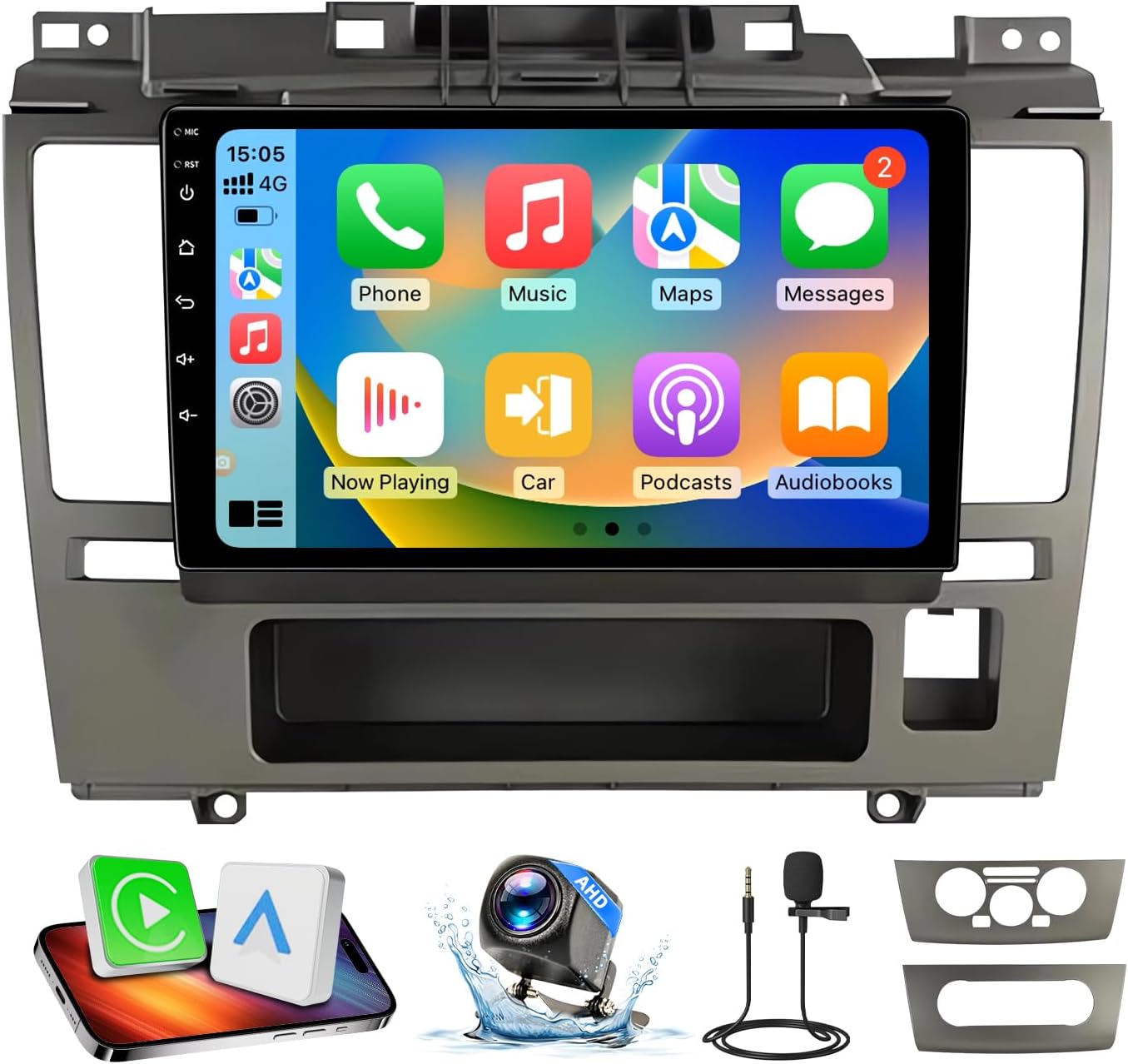 Android 13 Car Radio Stereo Compatible with Nissan Versa (2005-2010) | 9" IPS Touchscreen | Wireless CarPlay/Android Auto/Mirror Link | GPS Navigation | FM/RDS | IPS/HD Display | AHD Backup Camera