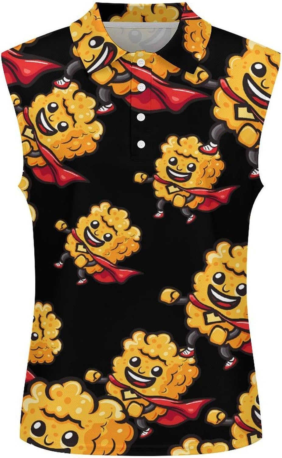 Super Hero Chicken Nuggets Polo Shirts for Women Sleeveless Golf Shirt Tank Tops Tennis Workout T-Shirts