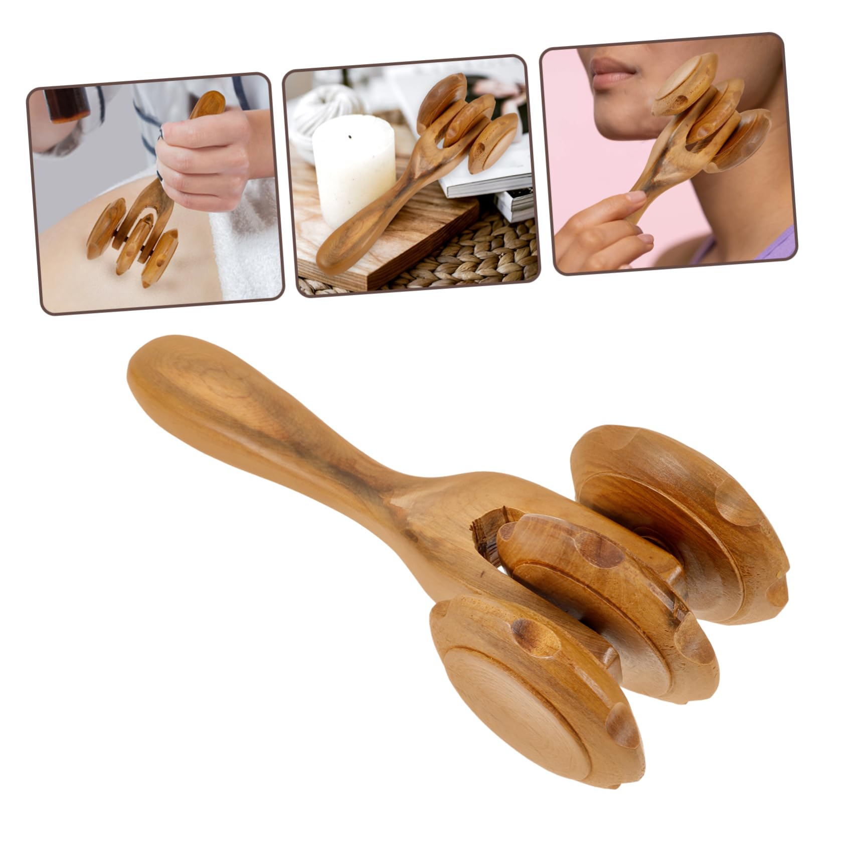 Healeved 3 Piezas Masajeador De Rodillos Circulación Hombro Músculo Masajistas Masajeador De Mano Roller De Masaje Para Herramientas De Masaje Manual De Madera