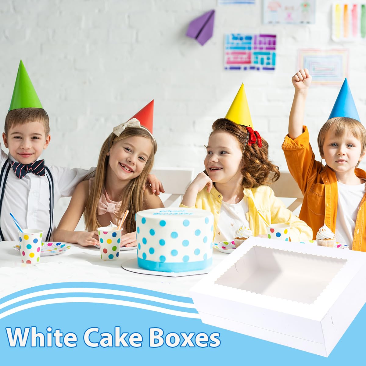 Cake Boxes 10 Pack - White Bakery Boxes -5