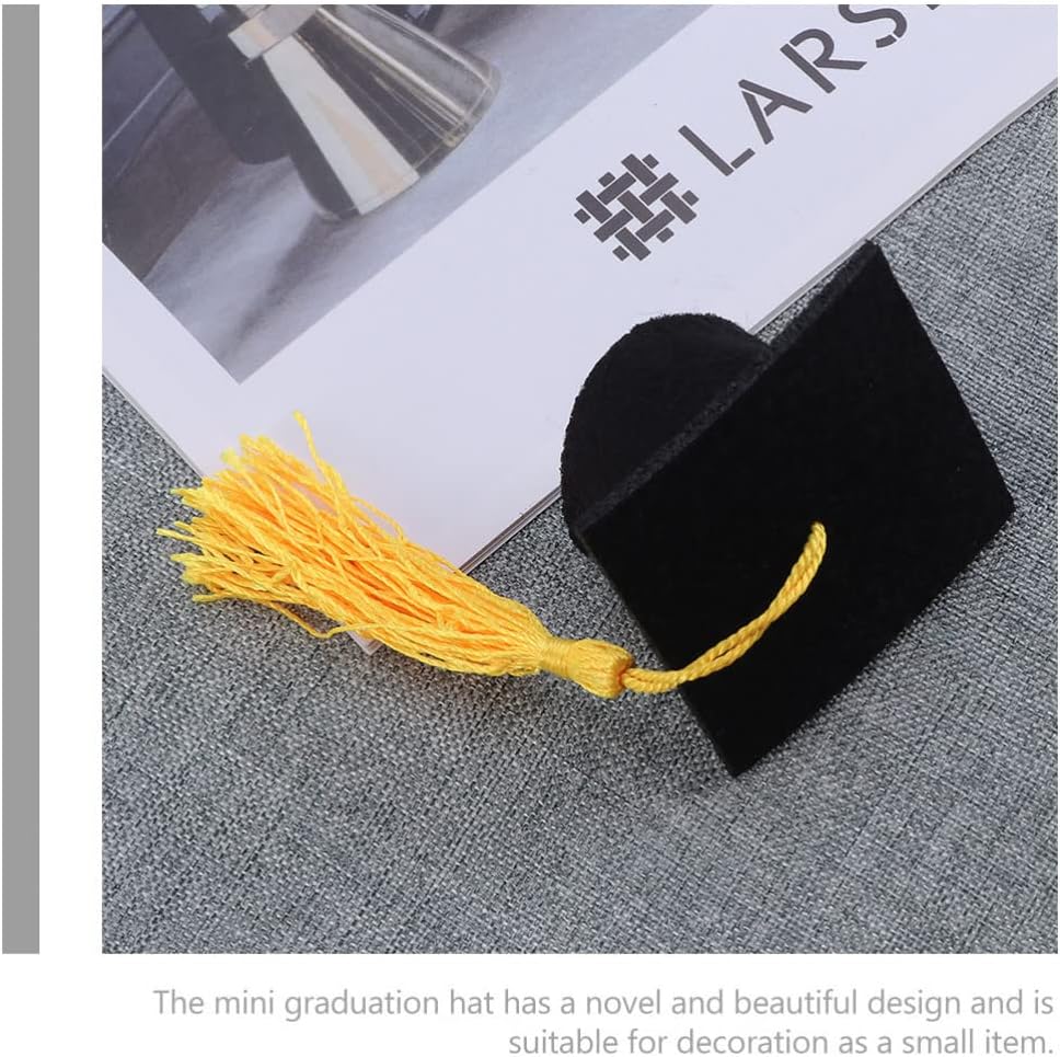 PRETYZOOM 10Pcs Graduation Caps Bottle Toppers Mini Graduation Cap Bottle Toppers Cake Toppers 2025 Graduation Party Supplies