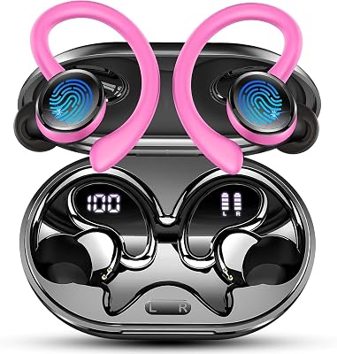 Rolosar Auriculares Inalámbricos Bluetooth 5.4 HiFi Estéreo, 50H de Reproducción Cascos Bluetooth con Cancelacion Ruido ENC, Pantalla LED/IP7 Impermeable/para Running