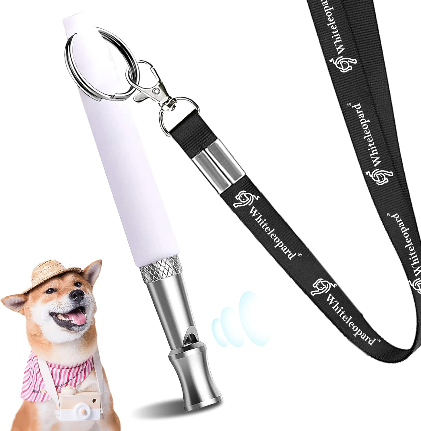 Dog Whistle with Free Lanyard, Adjustable Frequencies Ultrasonic Stainless Steel