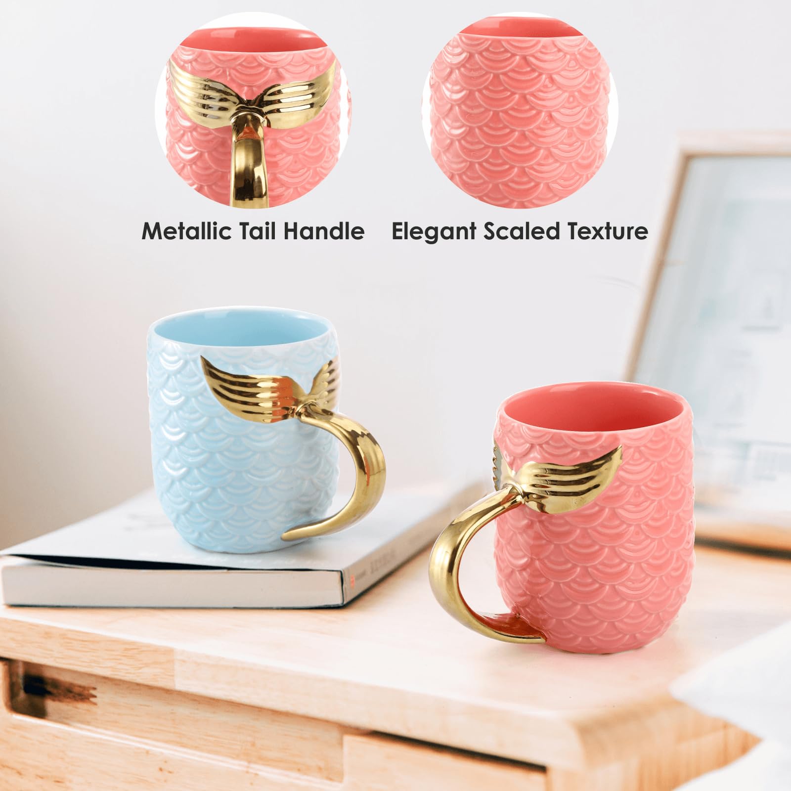Knowlife Tasse En Verre | Poignée Queue De Sirène Vague Marine