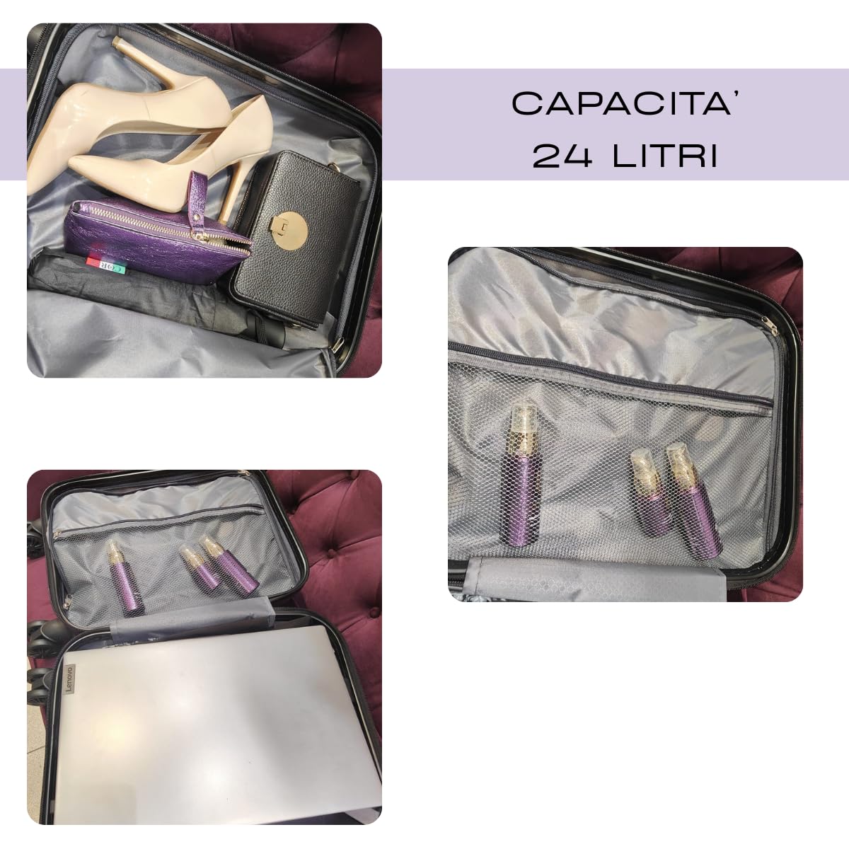 LBF EASY TRIP Bagaglio a Mano Ryanair 40x30x20 cm Ruote Removibili (Rosa Champagne)