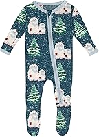 Vista 44 de KicKee Baby & Toddler - Pijama de viscosa ultrasuave de bambú con patas abatibles y puños