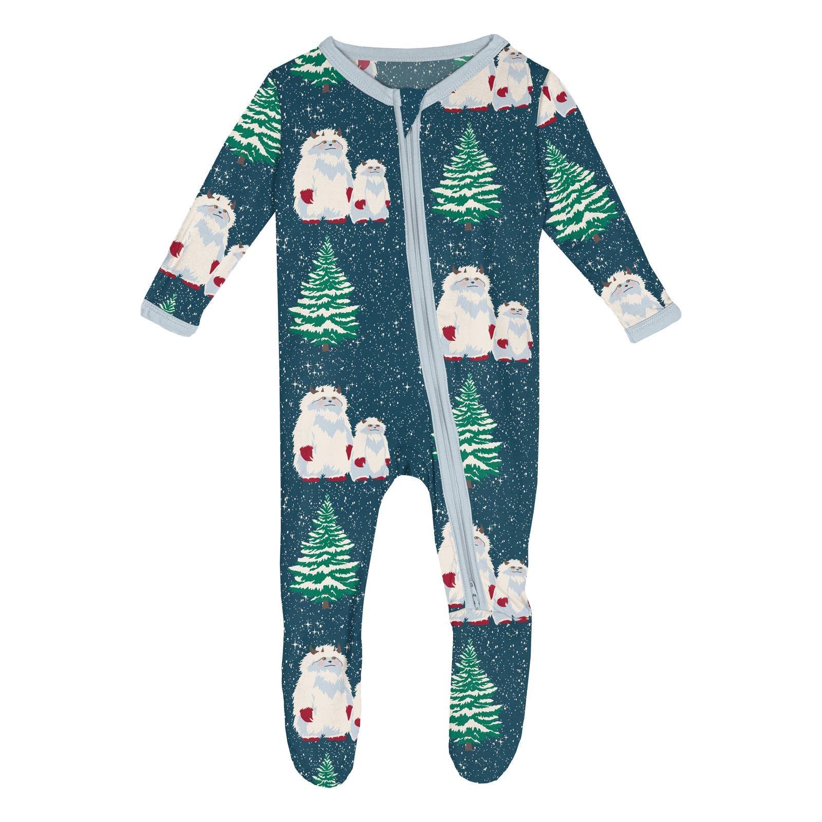 KicKee Baby &amp; Toddler Zipper Footie – Ultra-Soft Viscose from Bamboo Pajamas with Flip Paws &amp; Grips