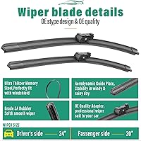 Vista 263 de 26" 20" 16" Windshield Wiper Blades Replacement for Dodge Grand Caravan 2008-2020 / Chrysler Town & Country 2008-2016 Premium All Weather Front Rear