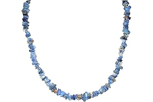 Selenite Charged 8mm Natural Kyanite Gemstone Chip Necklaces