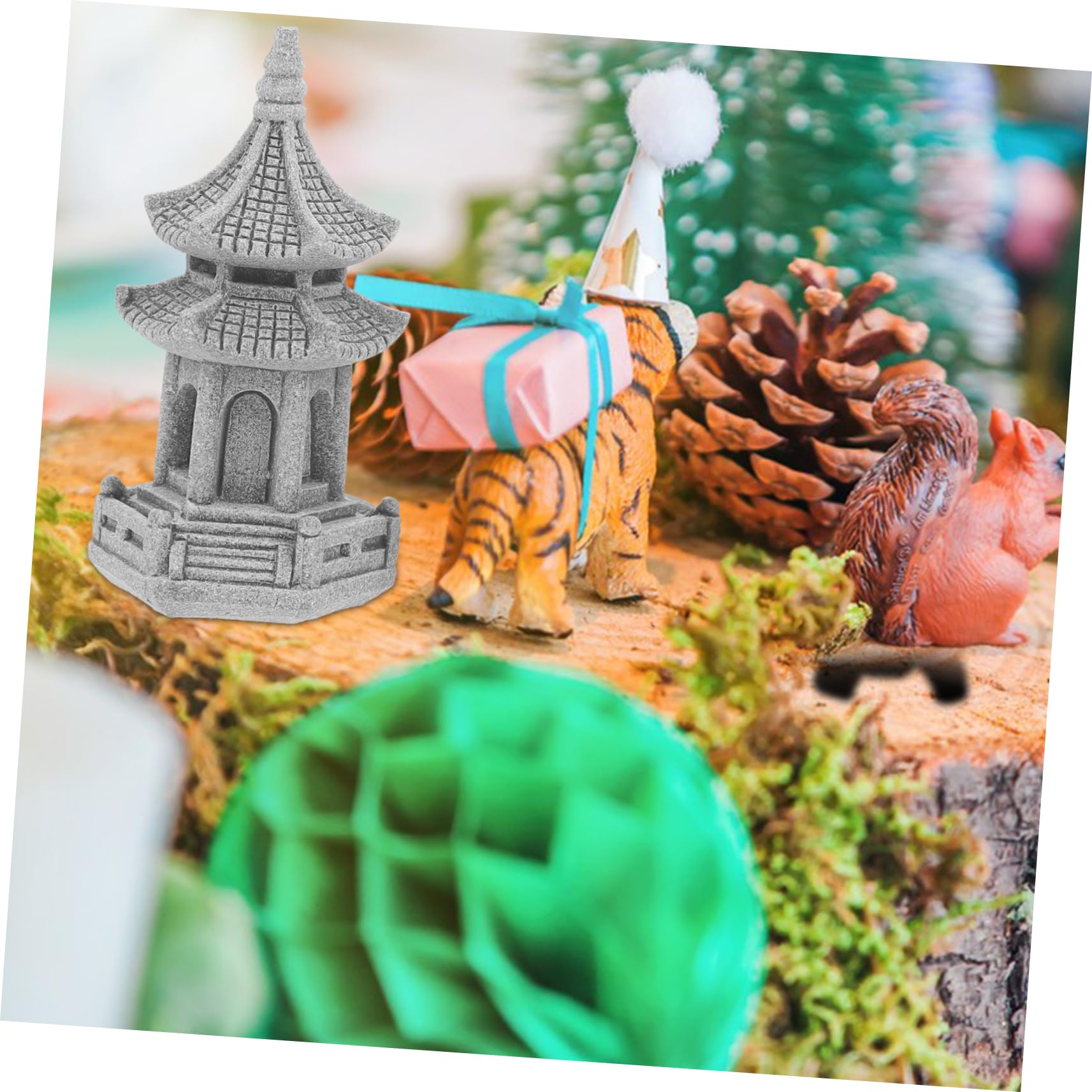 Abaodam 5 Sätze Garten Pavilion Dekoration Künstliche Bonsai Landschaftsfigur Für Garten Innenbereich Kompakte Statue Für Landschaften Mini 3 Stück * 5