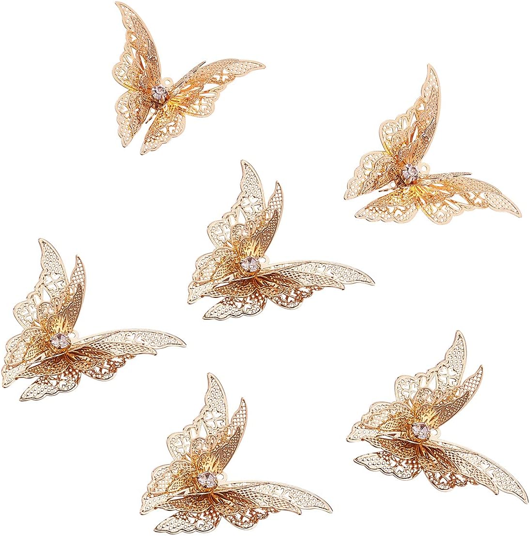 LiQunSweet 10 Pcs Golden Plated Sweet Love Heart Charms Brass Metal Mini Pendants for DIY Mother's Valentines' Jewelry Findings Making - 13x13.5mm