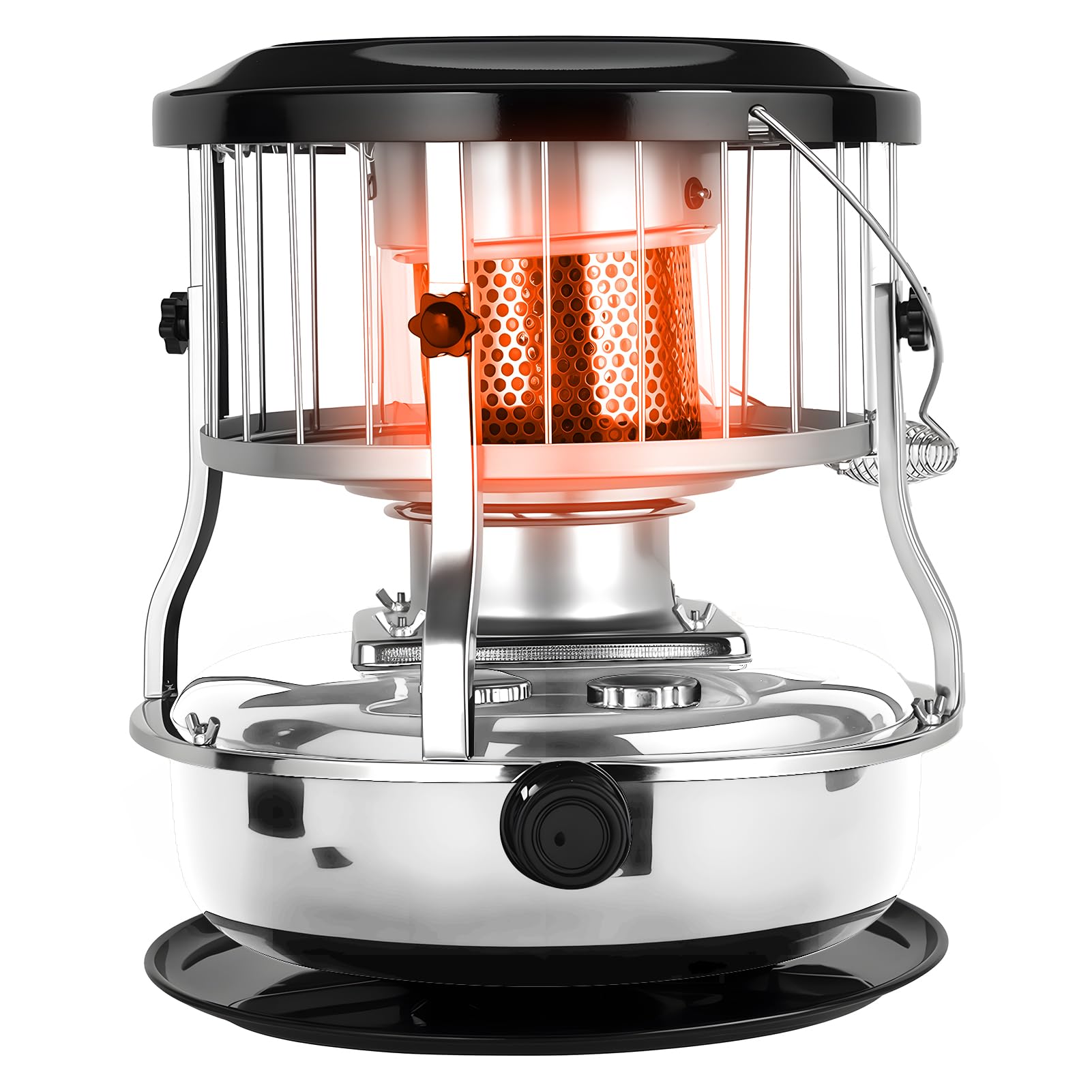 Kerosene Heater, Non Electric 9000 BTU Kerosene Stove, Portable Radiant Heater 4.5L Fuel Capacity 16 to 21 Hour Burn Time, Emergency Camping Cooking Heating Solution (White)