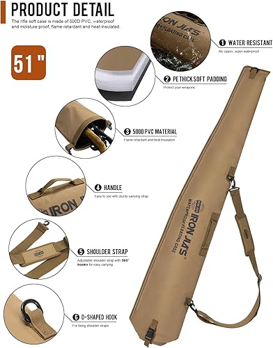 Miniatura 10 de IRON JIA'S Estuche largo impermeable para rifle de 51 "x 12" flotante táctico Scoped Gun Dry Bag ar15 Accesorios