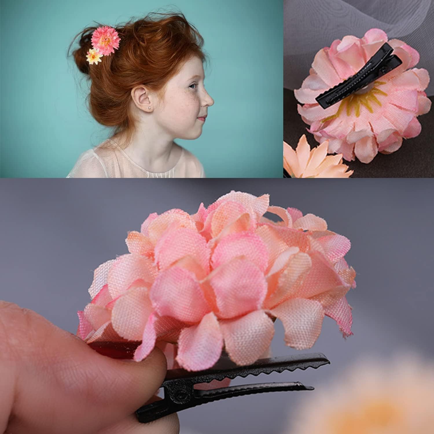 Amazon.com : 21 PCS Silk Flower Hair Clip Women Aesthetic 