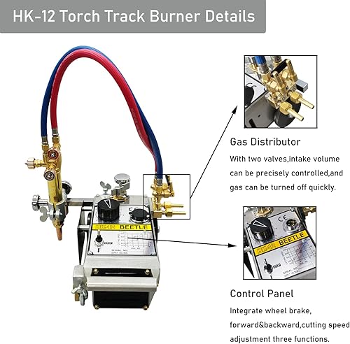 Miniatura 3 de INTSUPERMAI HK12 Máquina de corte de gas de antorcha de pista Máquina de corte de llama de línea recta Máquina de corte de metal biselado de 6 pies