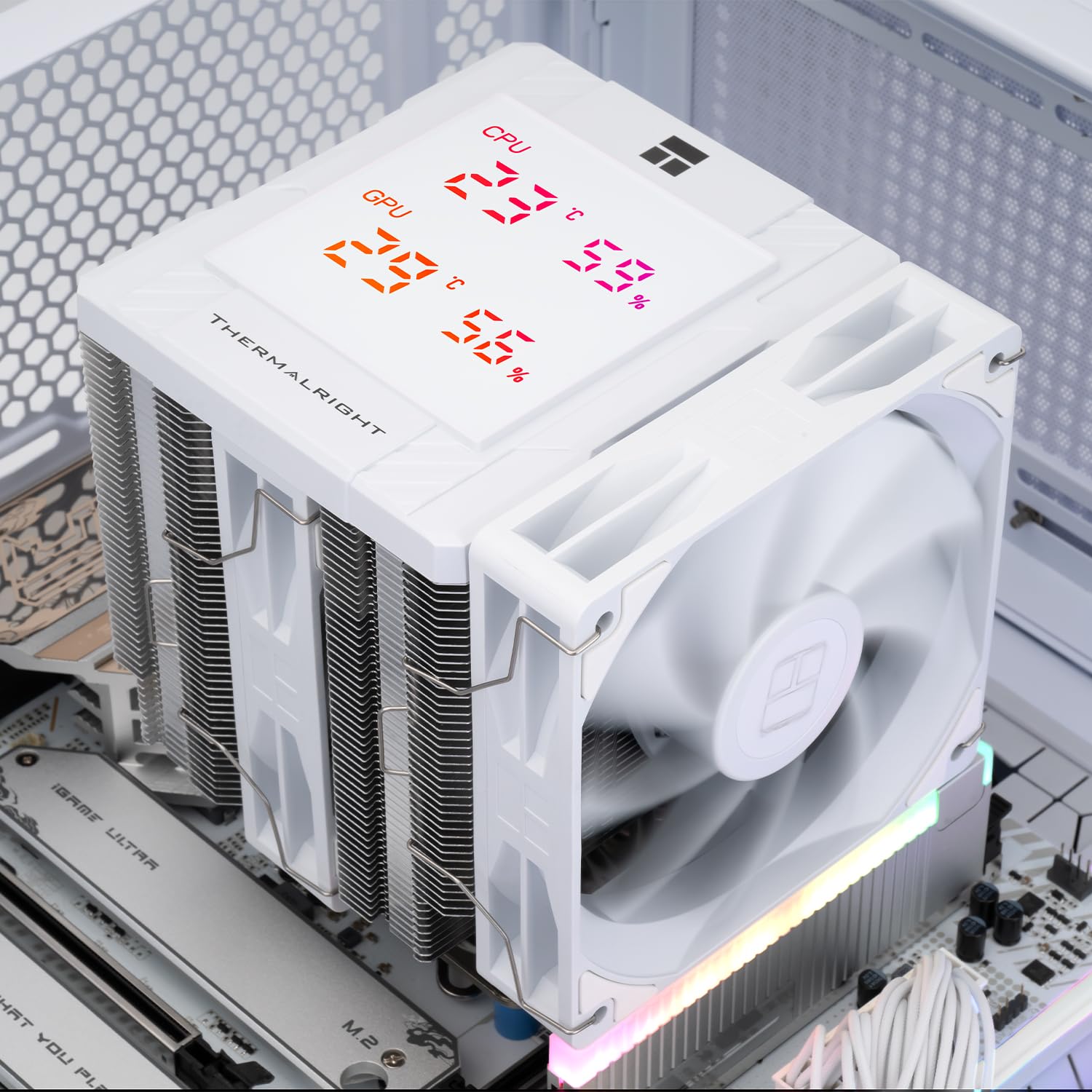 Thermalright TR Peerless Assassin 120 Digital White CPU-Luftkühler, digitale Bildschirmabdeckung, 6 Heatpipes Computer-CPU-Kühler, für AM4/AM5, Intel LGA1700/1851/115X/1200, PC-Kühler-Schwarz